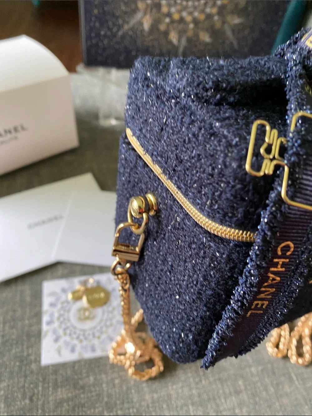 Chanel Navy and Gold Limited Edition Vanity Case